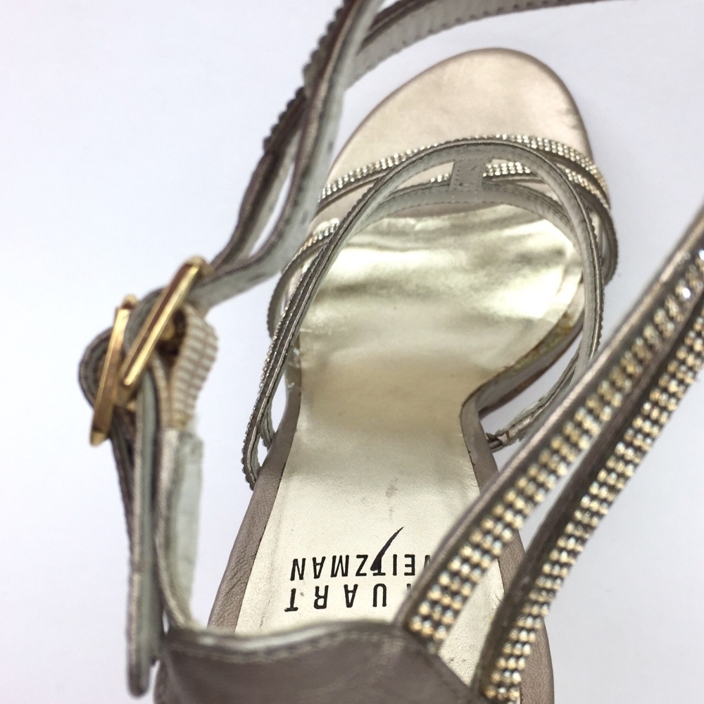Stuart Weitzman Stops Traffic Crystal  sandals sz - Picture 7 of 15